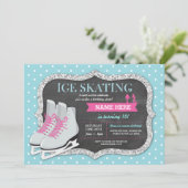 Ice Skaten Birthday Party Rink Skate laden Einladung (Stehend Vorderseite)