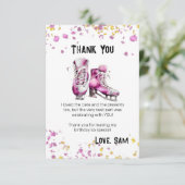 Ice Skaten Birthday Party - Winter Geburtstag Dankeskarte (Stehend Vorderseite)