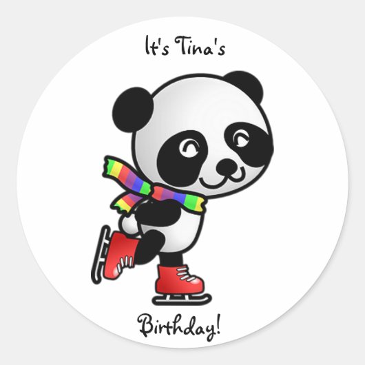 Ice Skaten Birthday Sticker (Vorderseite)