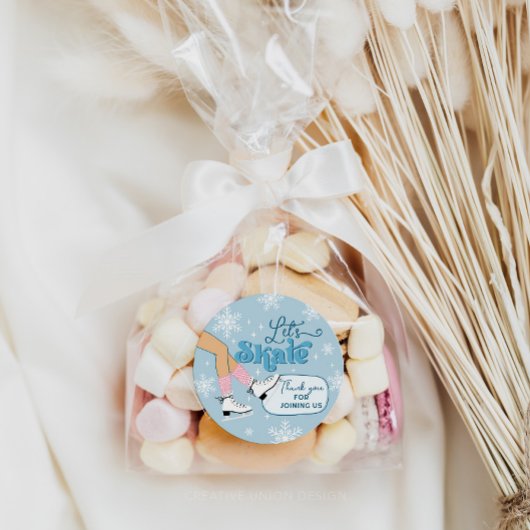 Ice Skaten Birthday Winter Skate Gastgeschenke Runder Aufkleber