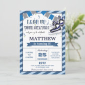 Ice Skaten Boy Geburtstagsparty Einladung (Stehend Vorderseite)