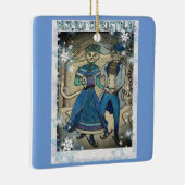 Ice Skaten Cats Keramikornament (Rechts)