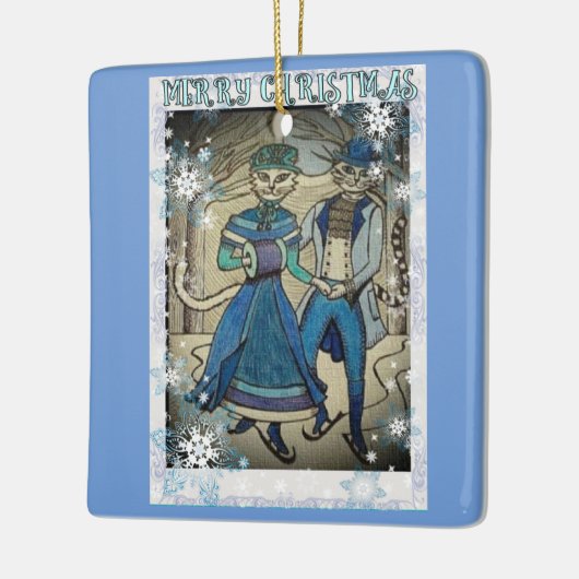 Ice Skaten Cats Keramikornament (Links)