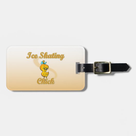 Ice Skaten Chick Gepäckanhänger (Vorderseite horizontal)