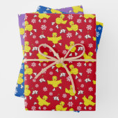 Ice Skaten Chick Snowflake Muster Geschenkpapier Set (Beispiel)