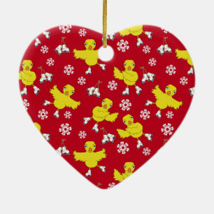 Ice Skaten Chick Snowflake Muster Keramik Ornament