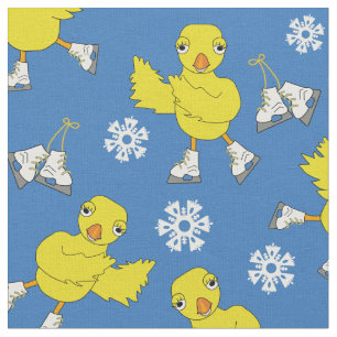 Ice Skaten Chick Snowflake Muster Stoff