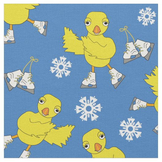 Ice Skaten Chick Snowflake Muster Stoff (Nahaufnahme)