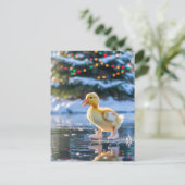 Ice Skaten Christmas Duckling Postkarte (Stehend Vorderseite)
