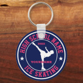 Ice Skaten Club Abbildung Skater für benutzerdefin Schlüsselanhänger (Vorderseite)