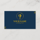 Ice Skaten Coach Navy Blue & Gold Visitenkarte (Vorderseite)