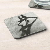 Ice Skaten Couple Getränkeuntersetzer (Linke Seite)