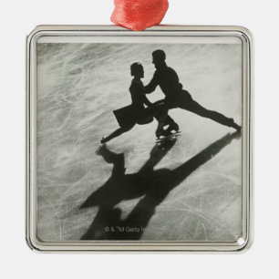 Ice Skaten Couple Silbernes Ornament