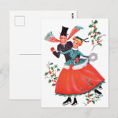 Ice Skaten Couple zu Weihnachten Postkarte (Vorne/Hinten)