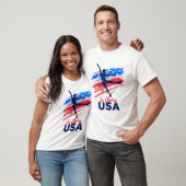Ice Skaten Dance Support Team T USA Flag T-Shirt (Unisex)