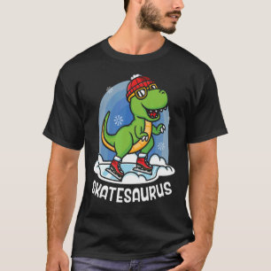 Ice Skaten Dinosaur Roller Skater Funny Fossil T- T-Shirt