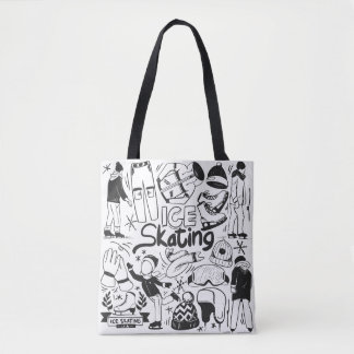 Ice-Skaten-Doodle-Stil Tasche