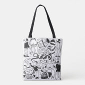 Ice-Skaten-Doodle-Stil Tasche (Rückseite)