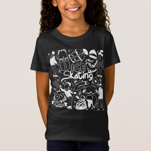 Ice Skaten doodle T - Shirt (Vorderseite)