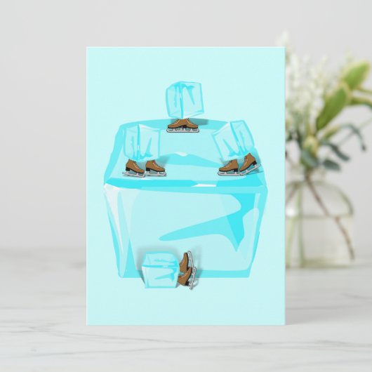 Ice Skaten Einladung (Stehend Vorderseite)