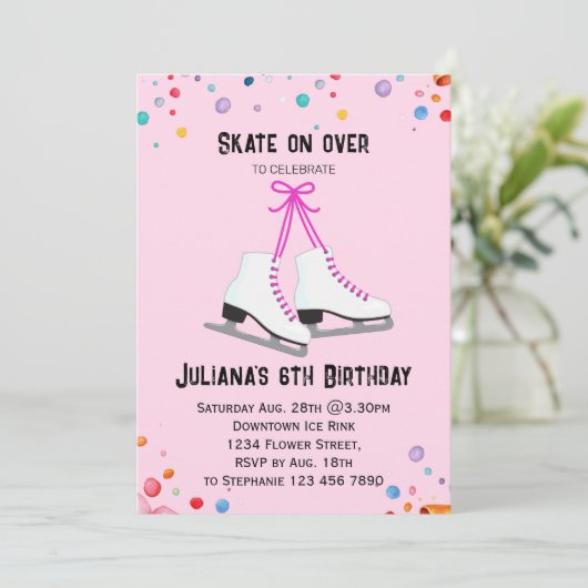 Ice Skaten Einladung | Eis-Skaten-Party (Stehend Vorderseite)
