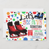 Ice Skaten Einladung Ice Skaten Party Boy Red (Vorderseite)