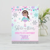 Ice Skaten Einladung Ice Skaten Party Silver (Stehend Vorderseite)