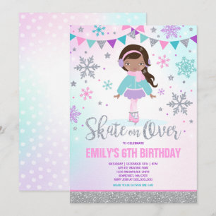 Ice Skaten Einladung Ice Skaten Party Silver