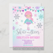 Ice Skaten Einladung Ice Skaten Party Silver (Vorderseite)