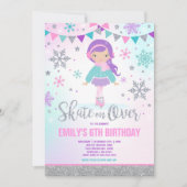 Ice Skaten Einladung Ice Skaten Party Silver (Vorderseite)