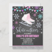 Ice Skaten Einladung Ice Skaten Party Silver (Vorderseite)