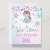 Ice Skaten Einladung Ice Skaten Party Silver (Vorderseite)