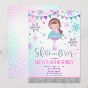 Ice Skaten Einladung Ice Skaten Party Silver