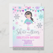 Ice Skaten Einladung Ice Skaten Party Silver (Vorderseite)