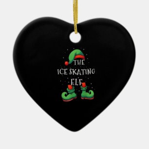 Ice Skaten Elf Funny Matching Family Christmas Pa Keramik Ornament