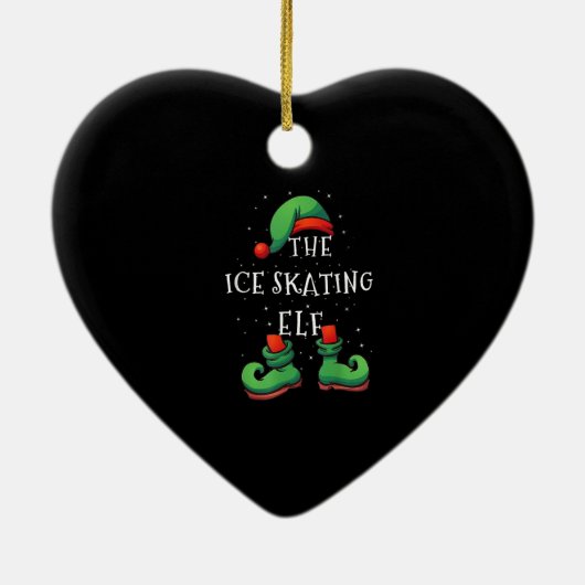 Ice Skaten Elf Funny Matching Family Christmas Pa Keramik Ornament (Hinten)