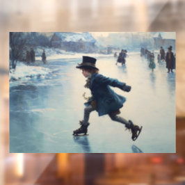 Ice Skaten Fensteraufkleber