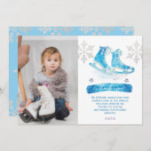 Ice Skaten Foto Geburtstag Vielen Dank Dankeskarte (Vorne/Hinten)