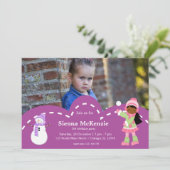 Ice Skaten Geburtstag Einladung (Stehend Vorderseite)