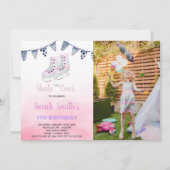 Ice Skaten Geburtstag Einladungen mit Foto (Vorderseite)