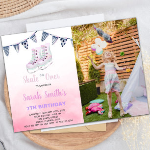 Ice Skaten Geburtstag Einladungen mit Foto