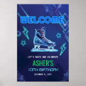Ice Skaten Geburtstag *NUR willkommen* Poster (Vorne)