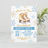 Ice Skaten Geburtstagseinladung Einladung (Stehend Vorderseite)