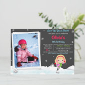 Ice-Skaten-Geburtstagseinladung Winter Einladung (Stehend Vorderseite)