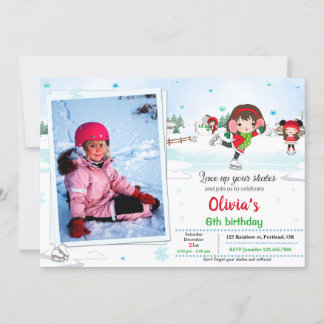 Ice-Skaten-Geburtstagseinladung Winter Einladung