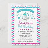 Ice-Skaten-Geburtstagsfeier Einladung (Vorderseite)