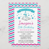 Ice-Skaten-Geburtstagsfeier Einladung (Vorne/Hinten)