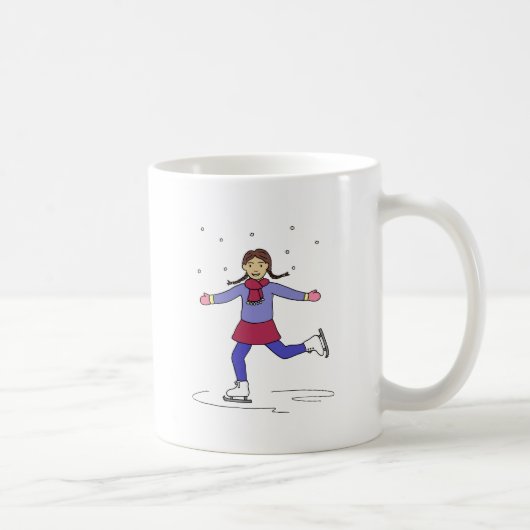 Ice Skaten Girl Abbildung Skater Kaffeetasse (Rechts)