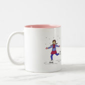 Ice Skaten Girl Abbildung Skater Zweifarbige Tasse (Links)