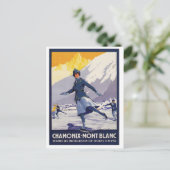 Ice Skaten Girl auf der Chamonix-Mont-Blanc-Region Postkarte (Stehend Vorderseite)